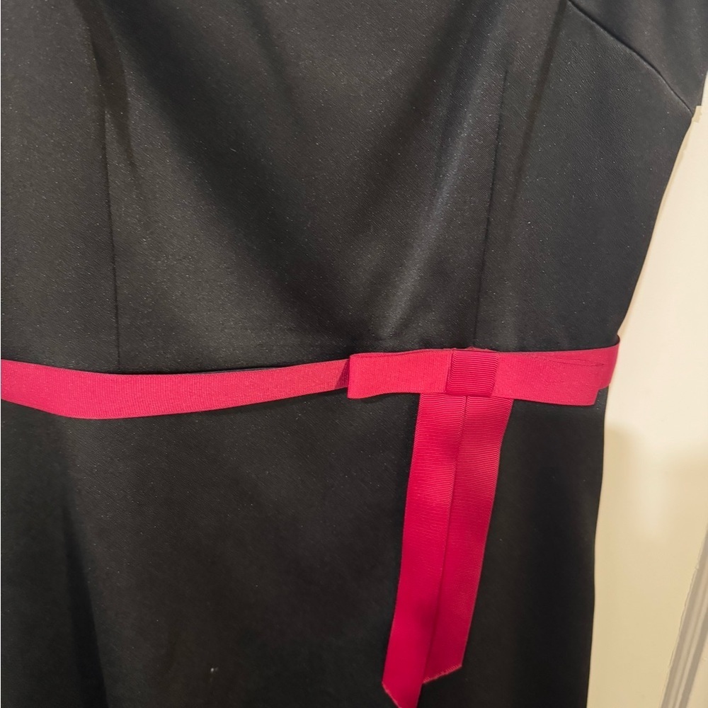 Vintage Laundry by Shelli Segal Strapless Black Cocktail Dress Red Sash 8 - Picture 5 of 8